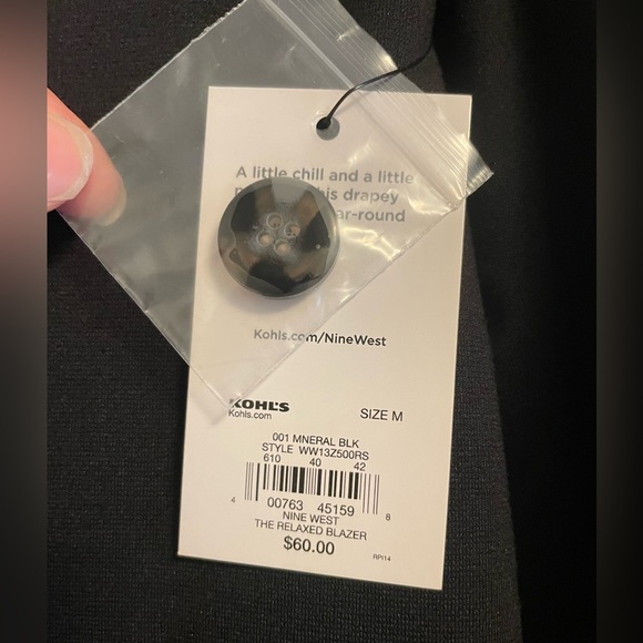 Women’s Nine West Relaxed Blazer Black Medium M NWT - Picture 5 of 5